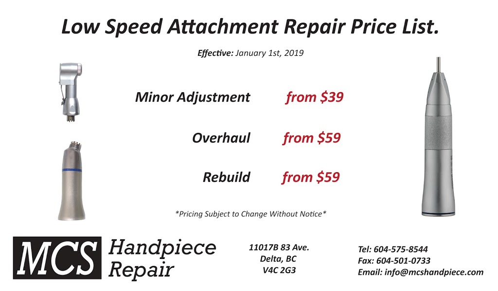 MCS Handpiece Repair | 11017 83 Ave, Delta, BC V4C 2G3, Canada | Phone: (604) 575-8544