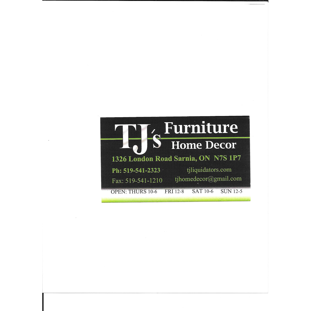 TJs Furniture & Home Decor | 1644 London Line, Sarnia, ON N7W 1B2, Canada | Phone: (519) 541-2323