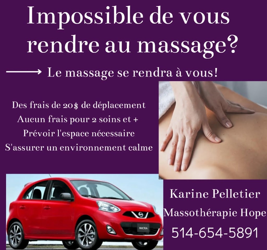 Massothérapie Hope | 2682 1 Av, Rawdon, QC J0K 1S0, Canada | Phone: (514) 654-5891