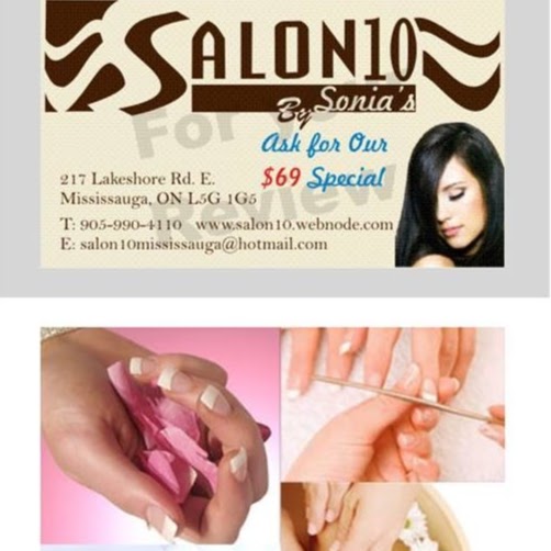 SALON 10 BY SONIA | 217 Lakeshore Rd E, Mississauga, ON L5G 1G5, Canada | Phone: (905) 990-4110