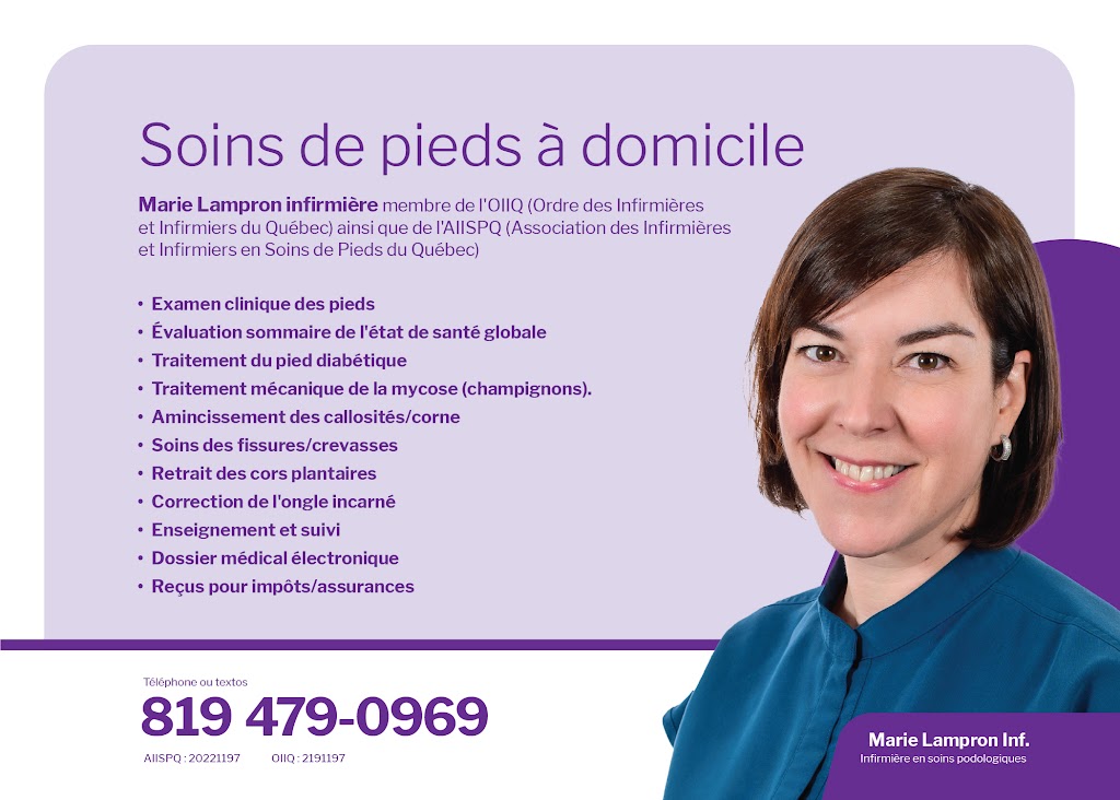 Marie Lampron infirmière en soins de pieds à domicile | 18 Rue du Château, Drummondville, QC J2A 2N5, Canada | Phone: (819) 479-0969