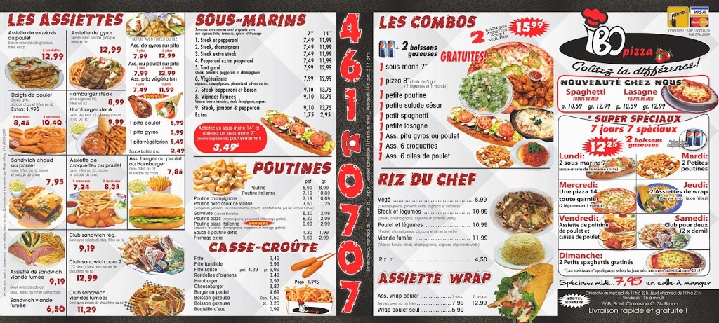 Ibo Pizza | 56 B Boulevard Clairevue O, Saint-Bruno-de-Montarville, QC J3V 1P8, Canada | Phone: (450) 461-0707