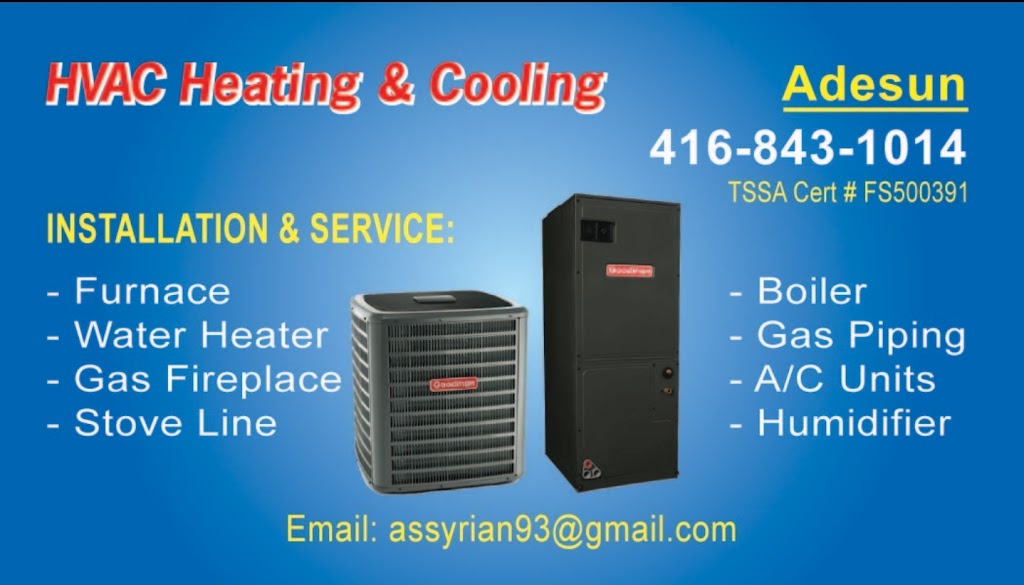 Adesuns HVAC | 18 Blackbush Dr, Etobicoke, ON M9V 3P1, Canada | Phone: (416) 843-1014