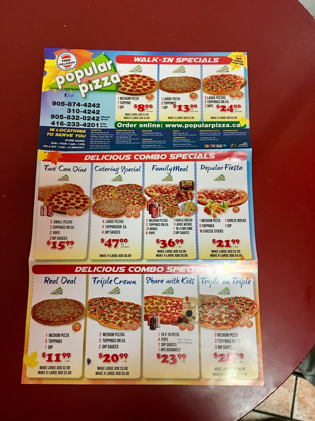 Popular Pizza | 2200 Martin Grove Rd, Etobicoke, ON M9V 5H9, Canada | Phone: (905) 874-4242