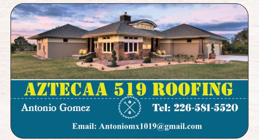 Aztecaa 519 Roofing inc. | 207 Maple Bush Dr, Cambridge, ON N1T 0B7, Canada | Phone: (226) 581-5520