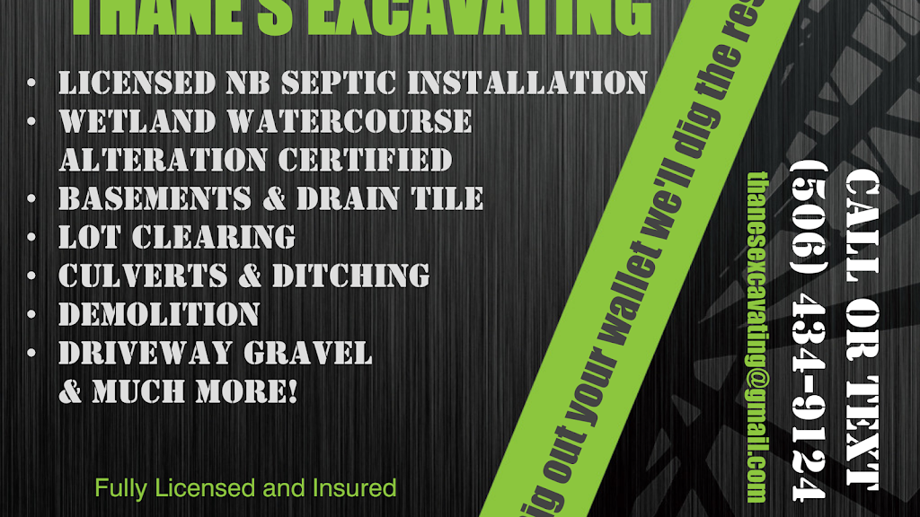 Thanes Excavating | 7297 Route 114, West River, NB E4H 2L1, Canada | Phone: (506) 434-9124