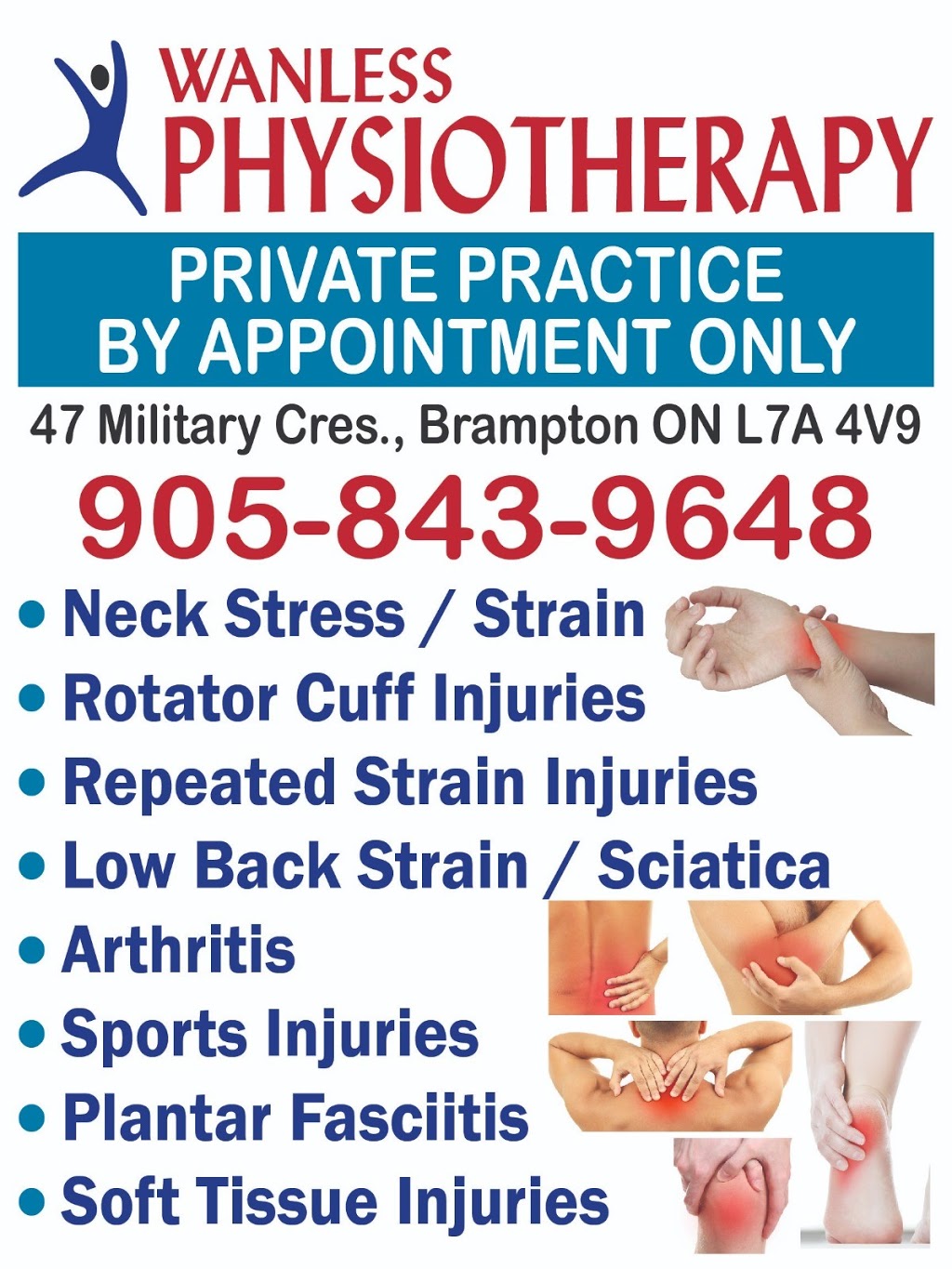 Wanless Physiotherapy | 47 Military Crescent, Brampton, ON L7A 4V9, Canada | Phone: (905) 843-9648