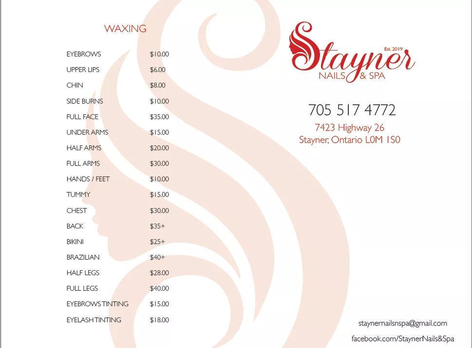 Stayner Nails & Spa | 7423 ON-26 Unit 5, Stayner, ON L0M 1S0, Canada | Phone: (705) 517-4772