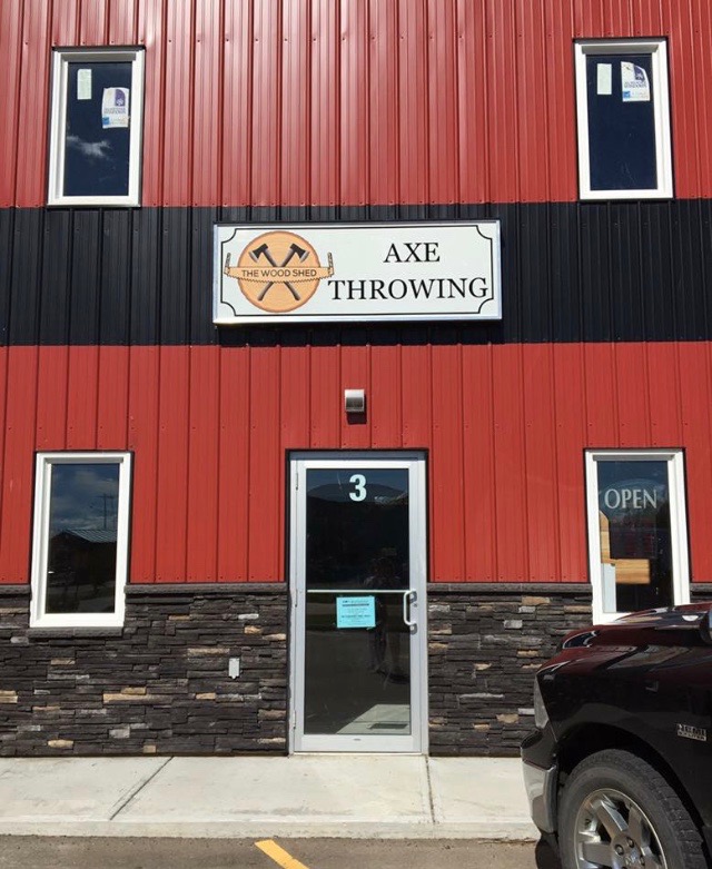 Wood Shed AXE THROWING Sylvan Lake | 56 Cuendet Ind. Wy, Sylvan Lake, AB T4S 0B6, Canada | Phone: (403) 858-8293