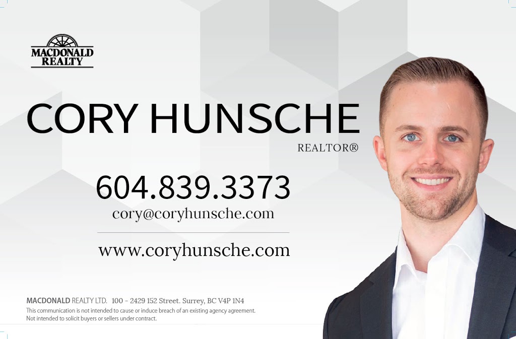 Cory Hunsche - Realtor® | 2429 152 St #100, Surrey, BC V4P 1N4, Canada | Phone: (604) 839-3373