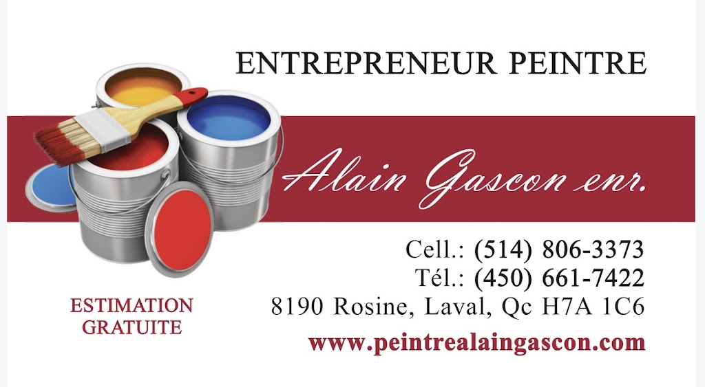 Peintre Alain Gascon | 8190 Rue Rosine, Laval, QC H7A 1C6, Canada | Phone: (514) 806-3373