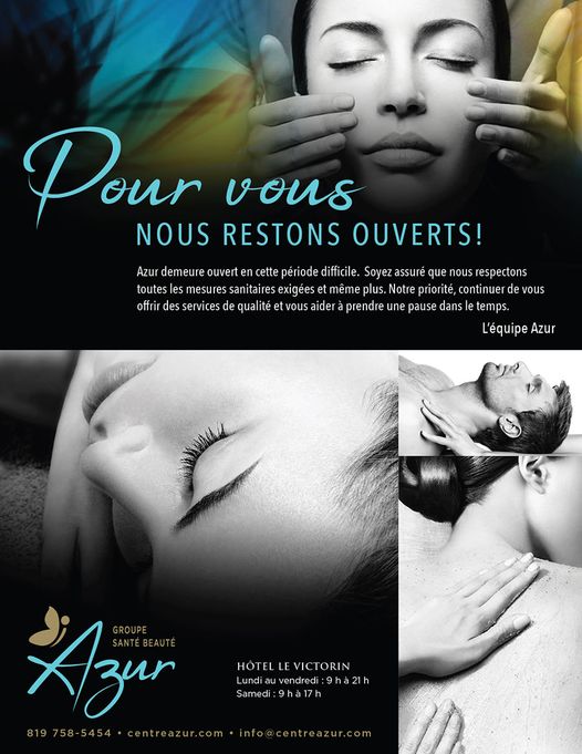 Azur Centre Santé-Beauté | 19 Boulevard Arthabaska Est, Victoriaville, QC G6P 6R9, Canada | Phone: (819) 758-5454