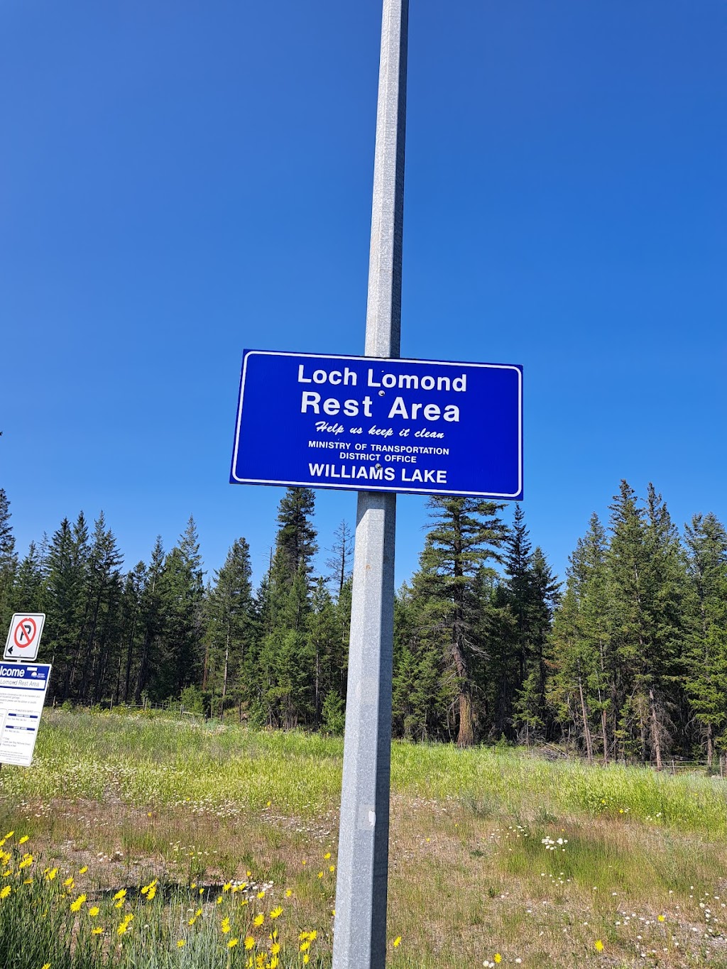 Loch Lomond Rest Area | 1745 Cariboo Hwy, 70 Mile House, BC V0K 2K0, Canada | Phone: (800) 663-7867