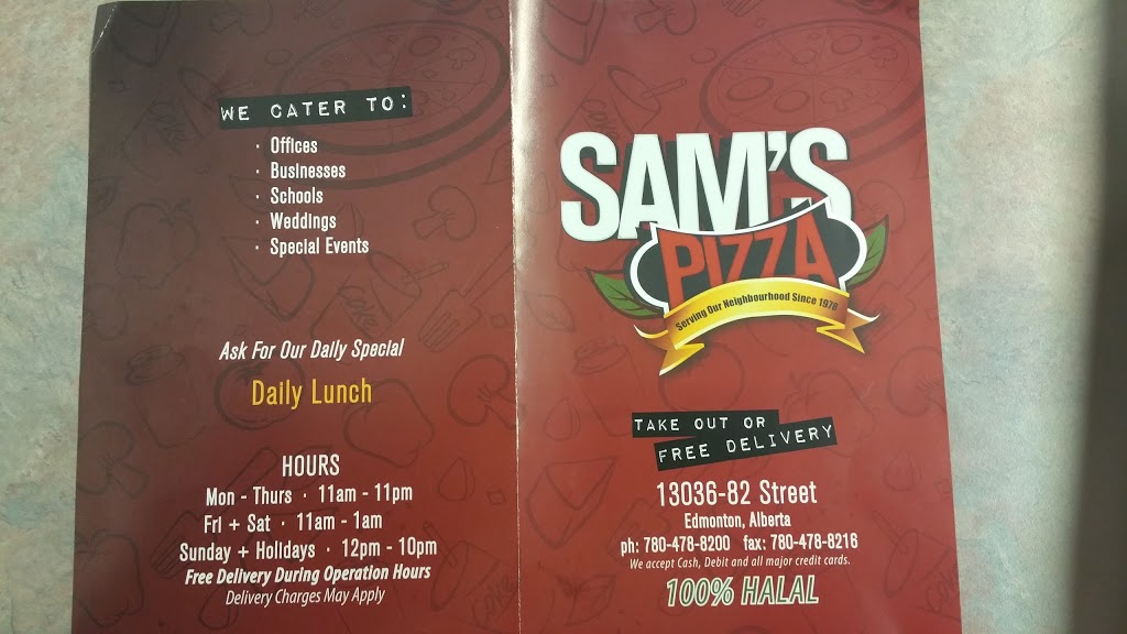 Sams Pizza. | 13036 82 St NW, Edmonton, AB T5E 2T2, Canada | Phone: (780) 478-8200