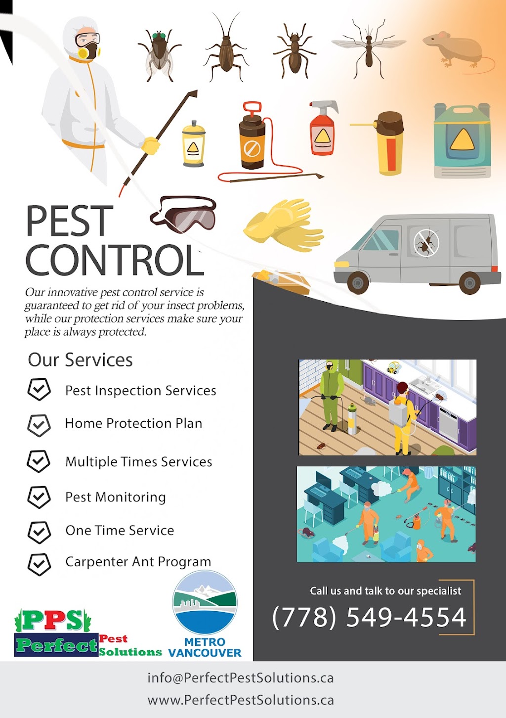 Perfect Pest Solutions | 1925 Dorset Ave, Port Coquitlam, BC V3B 2A5, Canada | Phone: (778) 549-4554