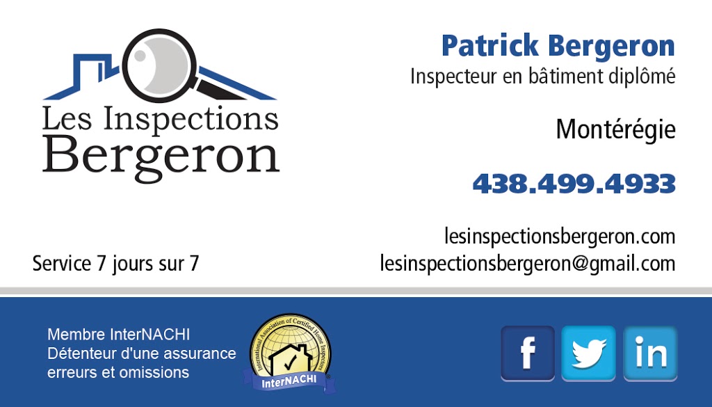 Les Inspections Bergeron / Inspecteur en bâtiment | Place Massey, Saint-Bruno-de-Montarville, QC J3V 1A2, Canada | Phone: (438) 499-4933