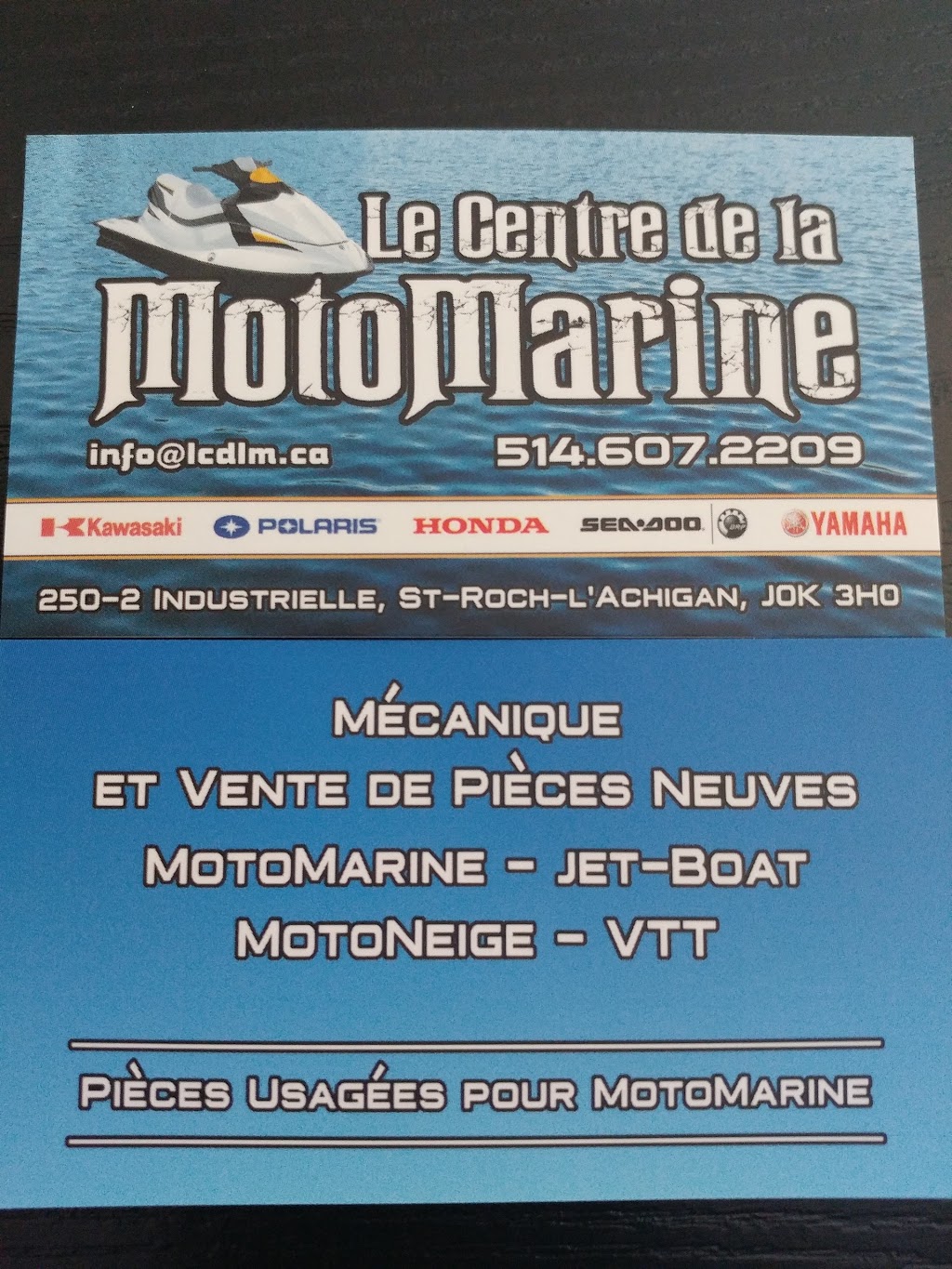 Le centre de la motomarine | 680 Rue Notre-Dame, Saint-Sulpice, QC J5W 3X2, Canada | Phone: (514) 607-2209