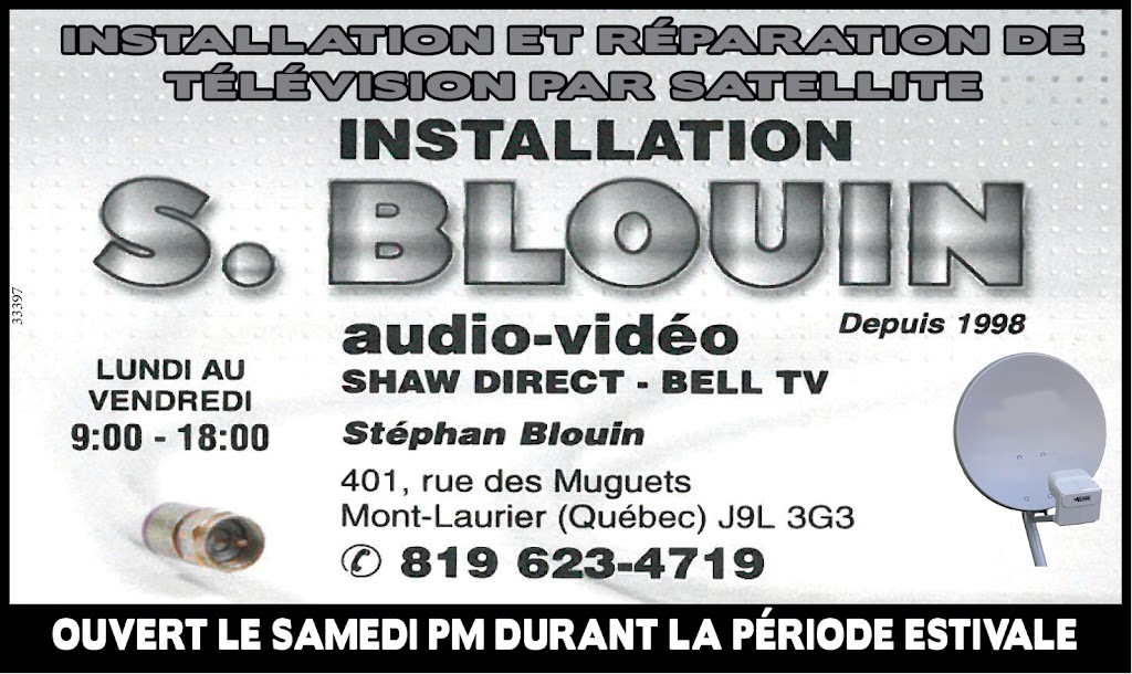 Installation S Blouin | 401 Rue des Muguets, Mont-Laurier, QC J9L 3G3, Canada | Phone: (819) 623-4719