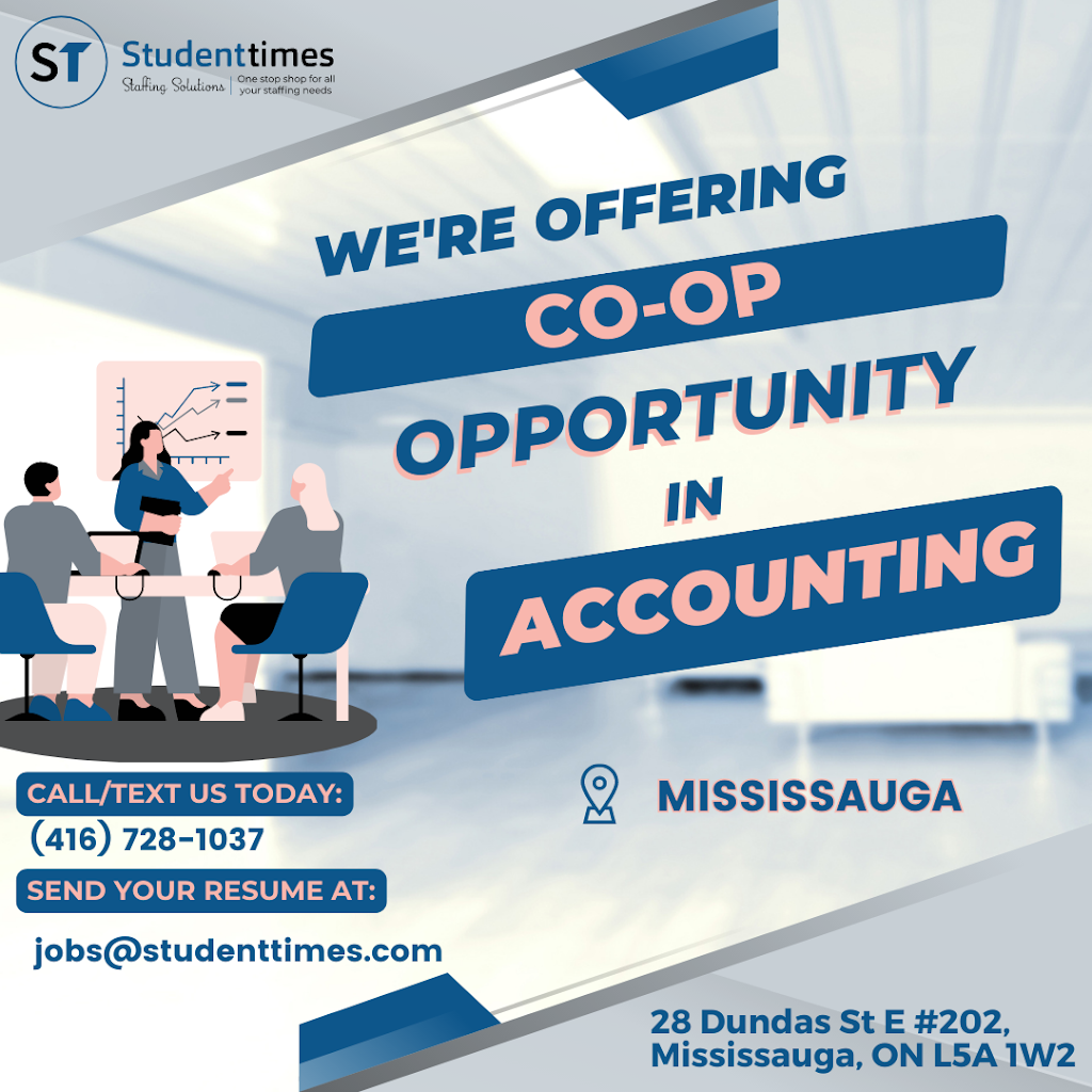 Studenttimes Staffing Solutions Brantford | 783 Colborne St E unit 2 A, Brantford, ON N3S 3S3, Canada | Phone: (226) 606-7548