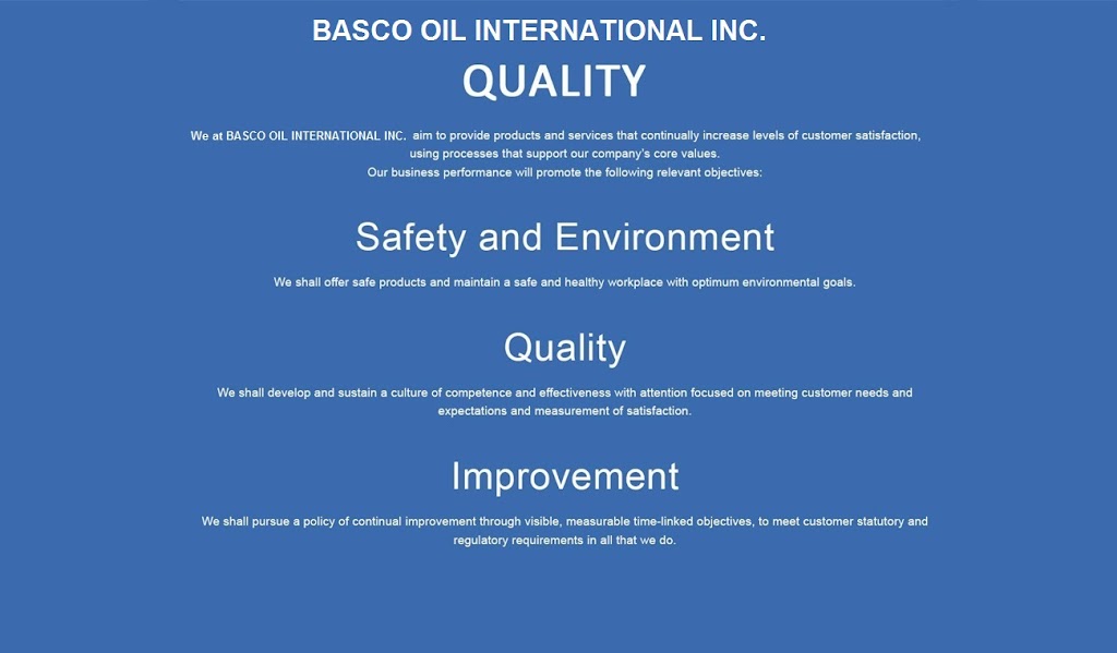 BASCO OIL INTERNATIONAL INC. | 80 Acorn Pl #6, Mississauga, ON L4Z 4C9, Canada | Phone: (647) 640-1965