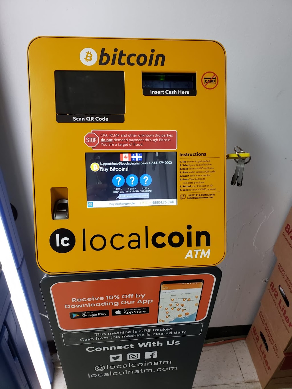 Localcoin Bitcoin ATM - Caliprix | 123 Rue Saint-Laurent, Saint-Eustache, QC J7P 5H6, Canada | Phone: (877) 412-2646