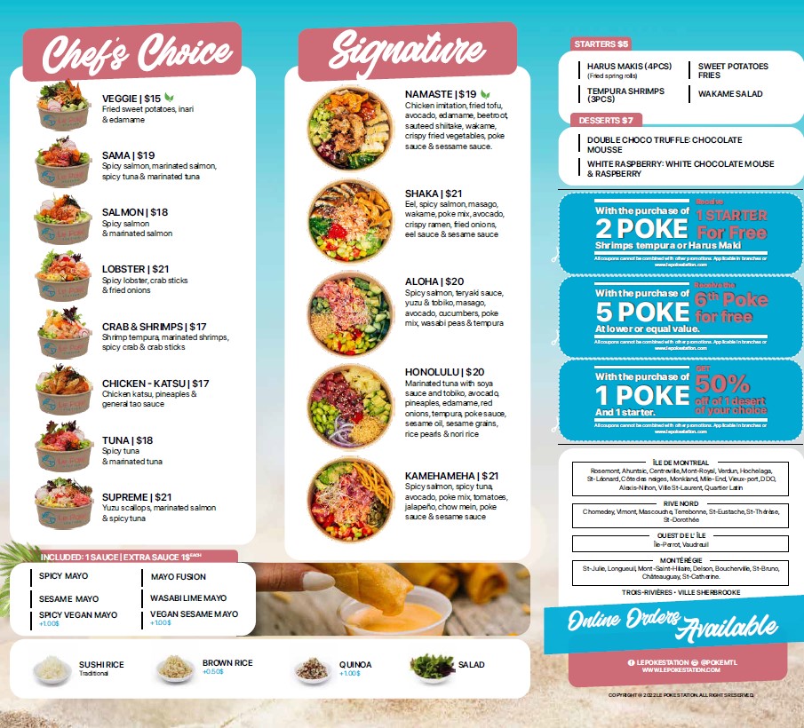 Le Poke Station (Sherbrooke) | 1461 Rue King O, Sherbrooke, QC J1J 2C1, Canada | Phone: (819) 565-1888