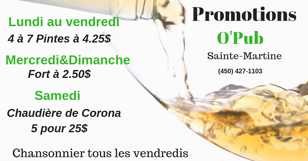 Bar - OPub - Sainte Martine | 203 Rue Saint-Joseph, Sainte-Martine, QC J0S 1V0, Canada | Phone: (450) 427-1103