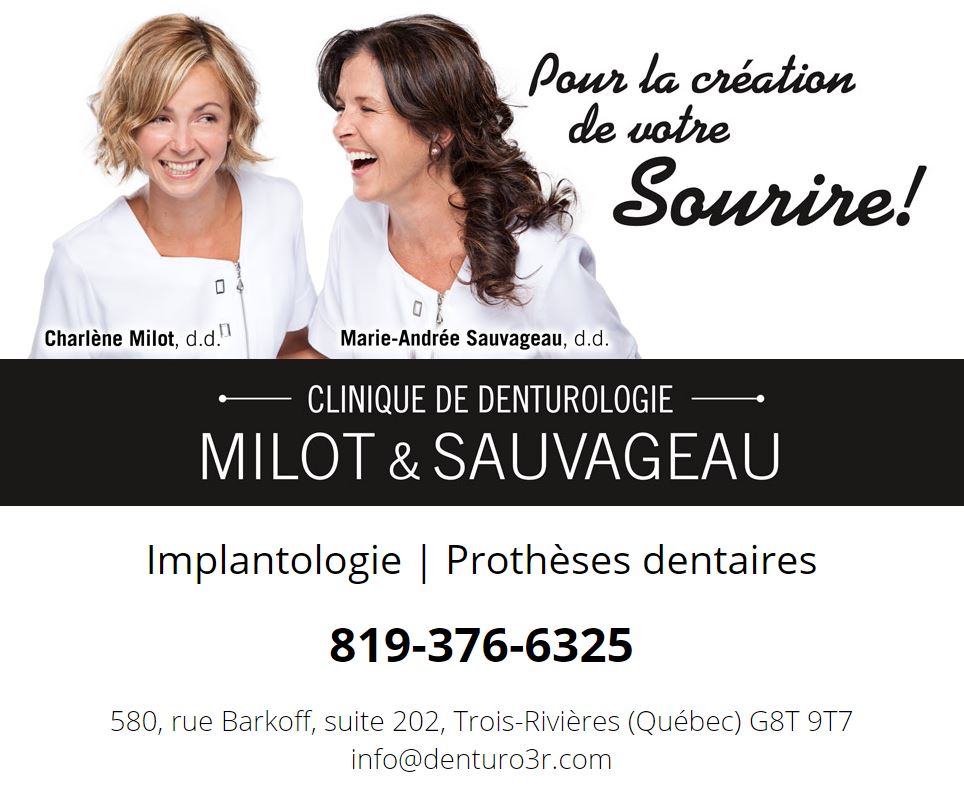 Denturologiste Milot | 580 Rue Barkoff Suite 202, Trois-Rivières, QC G8T 9T7, Canada | Phone: (819) 376-6325