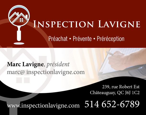 Inspection Lavigne | 239 Rue Robert E, Châteauguay, QC J6J 1C2, Canada | Phone: (514) 652-6789