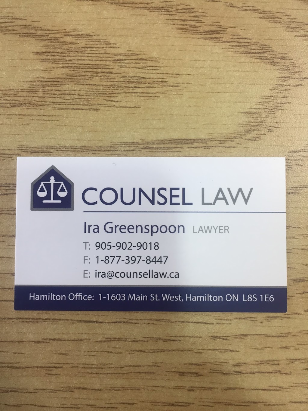 Counsel Law | 1603 Main St W, Hamilton, ON L8S 1E6, Canada | Phone: (905) 902-9018