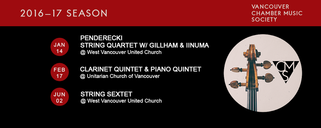 Vancouver Chamber Music Society | 3255 Edgemont Blvd, North Vancouver, BC V7R 2P1, Canada | Phone: (604) 359-9738