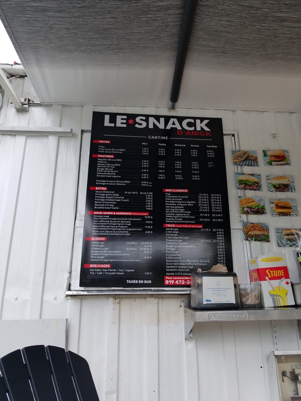 Le snack danick | 15-17 Rue Belle Rive, Saint-Nicéphore, QC J2A 1P7, Canada | Phone: (819) 472-2444