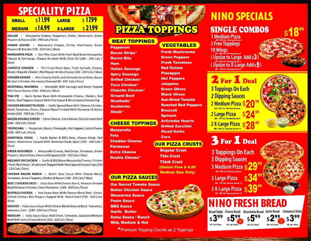 Nino Pizza Smithville | 176 Griffin St N, Smithville, ON L0R 2A0, Canada | Phone: (905) 957-6466