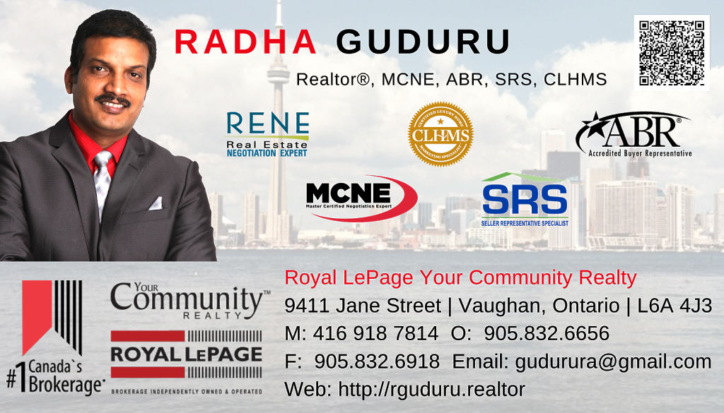 Radha Guduru, Realtor® | 9411 Jane St, Vaughan, ON L6A 4J3, Canada | Phone: (416) 918-7814