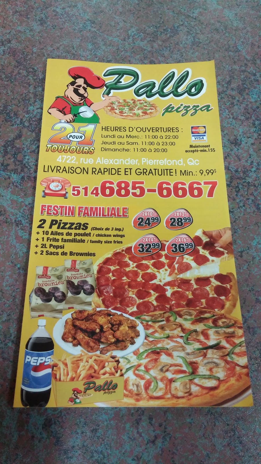 Pizza Pallo | 4722 Rue Alexander, Pierrefonds, QC H8Y 2B1, Canada | Phone: (514) 685-6667