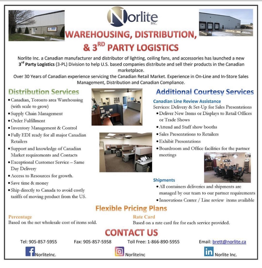 Norlite Inc | 5 Simpson Rd, Bolton, ON L7E 1E4, Canada | Phone: (905) 857-5955