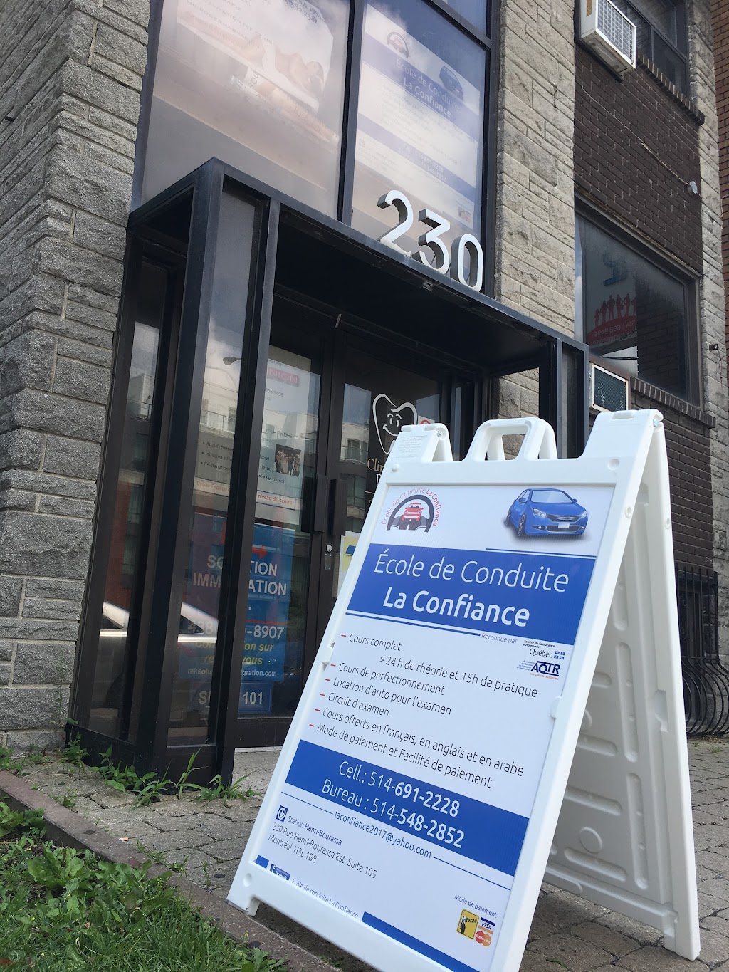 ÉCOLE DE CONDUITE LA CONFIANCE | 230 Boulevard Henri-Bourassa E Bureau 105, Montreal, QC H3L 1B8, Canada | Phone: (514) 691-2228