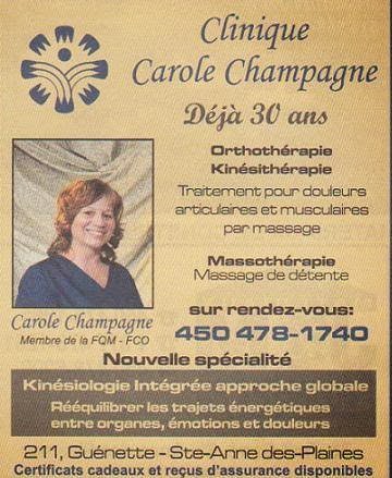 Clinique Carole Champagne | 211 Rue Guénette, Sainte-Anne-des-Plaines, QC J0N 1H0, Canada | Phone: (450) 478-1740