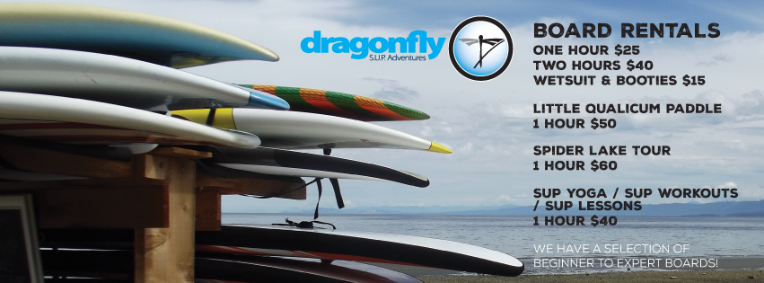 Dragonfly Stand Up Paddle Board Rentals | 2831 Island Hwy W, Qualicum Beach, BC V9K 2C4, Canada | Phone: (604) 617-9194