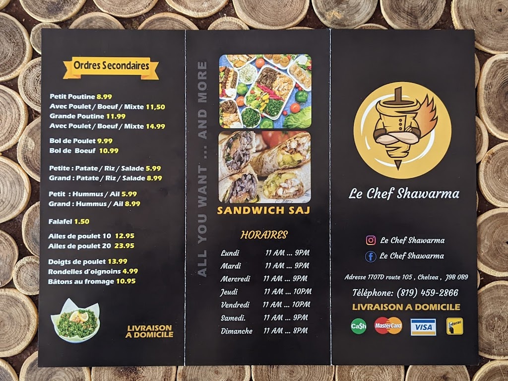 Le Chef Shawarma | 1707 Rte 105 #1707d, Chelsea, QC J9B 0B9, Canada | Phone: (819) 459-2866