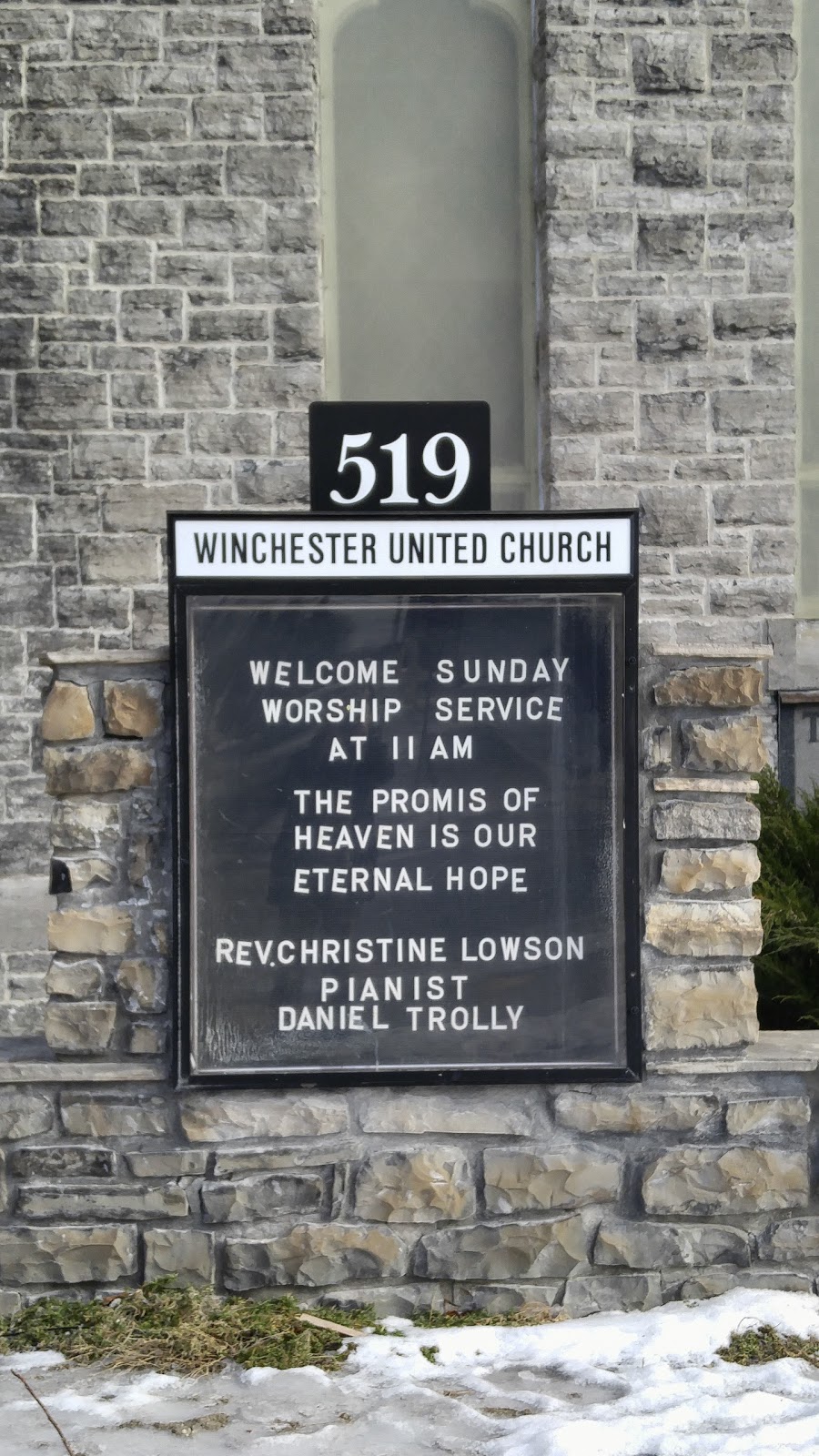 Winchester United Pastoral Charge | 519 St Lawrence St, Winchester, ON K0C 2K0, Canada | Phone: (613) 774-2512