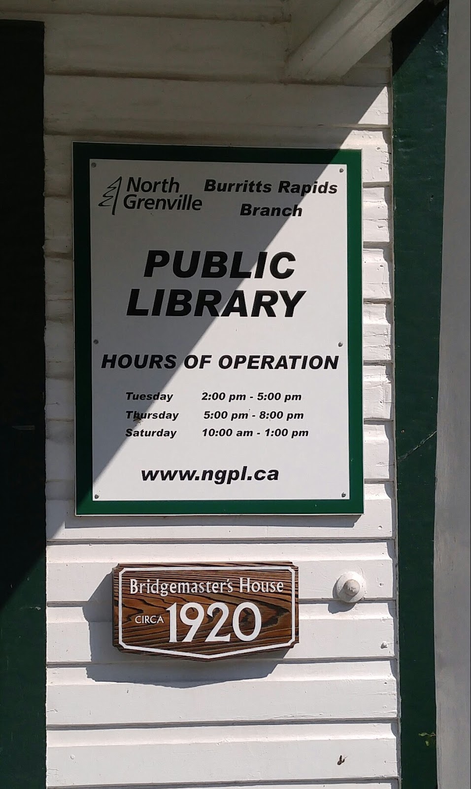 North Grenville Public Library, Burritts Rapids Branch | 1 Grenville St, Burritts Rapids, ON K0G 1B0, Canada | Phone: (613) 269-3636