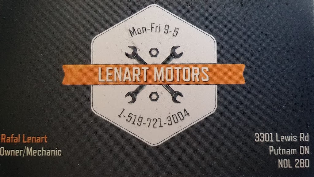 Lenart Motors | 3301 Lewis Rd, Putnam, ON N0L 2B0, Canada | Phone: (519) 721-3004