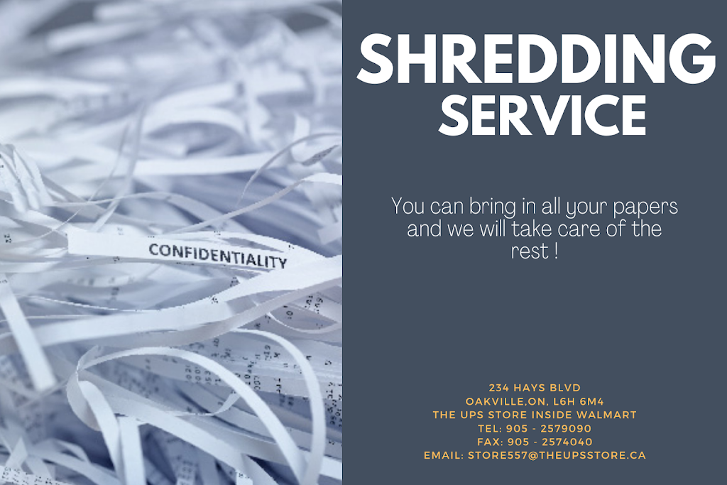 SHREDDING SERVICE AT WALMART | 234 Hays Blvd, Oakville, ON L6H 6M4, Canada | Phone: (905) 257-9090