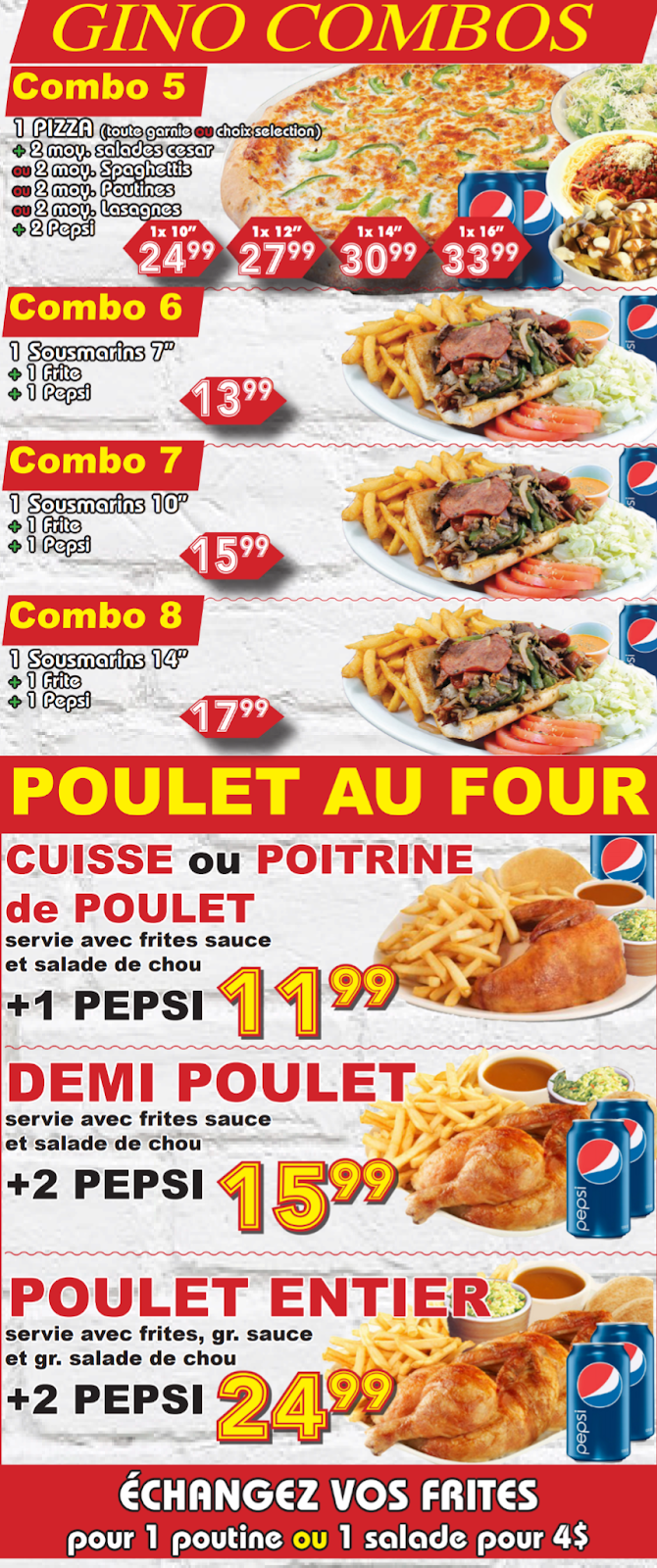 Pizza Gino 2 pour 1 | Saint-Basile-le-Grand, QC J3N 1R1, Canada | Phone: (450) 441-1000