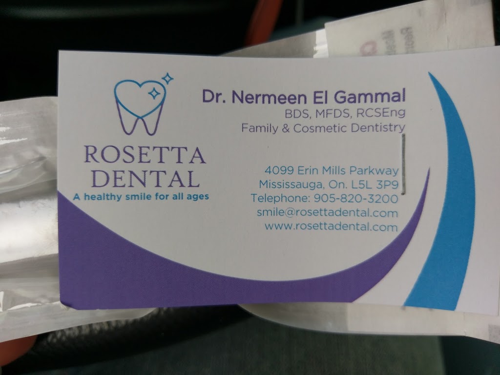 Rosetta Dental | Michael Angelo’s Marketplace, 4099 Erin Mills Pkwy Unit 1, Mississauga, ON L5L 3P9, Canada | Phone: (905) 820-3200