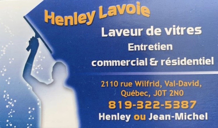 Lavoie Henley Lavage de Vitres | 2110 Rue Wilfrid, Val-David, QC J0T 2N0, Canada | Phone: (819) 322-5387