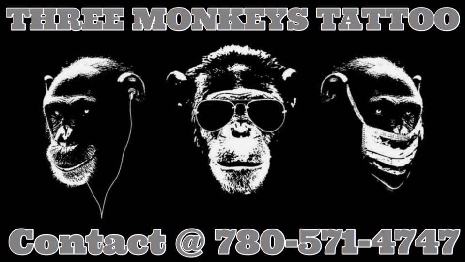 Three Monkeys Tattoo and Lifestyle Apparel | 20 McLeod Ave #7, Spruce Grove, AB T7X 3Y1, Canada | Phone: (780) 571-4747