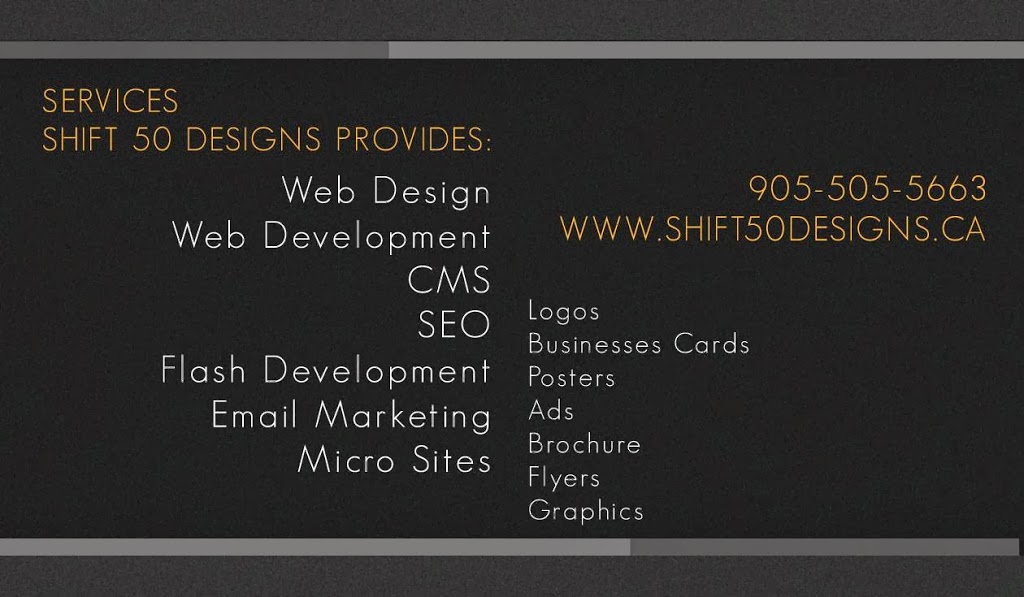 Shift 50 Designs | 18731 ON-48, Mount Albert, ON L0G 1M0, Canada | Phone: (905) 505-5663