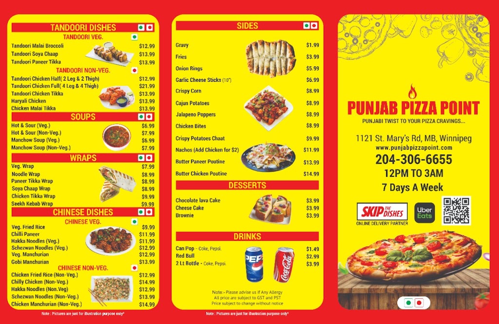 PUNJAB PIZZA POINT | 1121 St Marys Rd, Winnipeg, MB R2M 3T7, Canada | Phone: (204) 306-6655